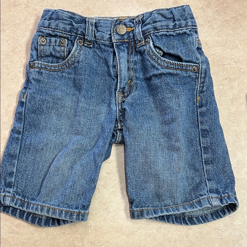 Kids Levi Blue Denim Shorts